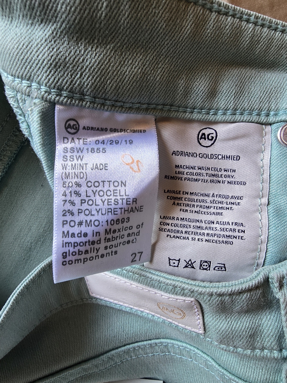 Ag Adriano Goldschmied slim skinny jeans in mint - Picture 6 of 9